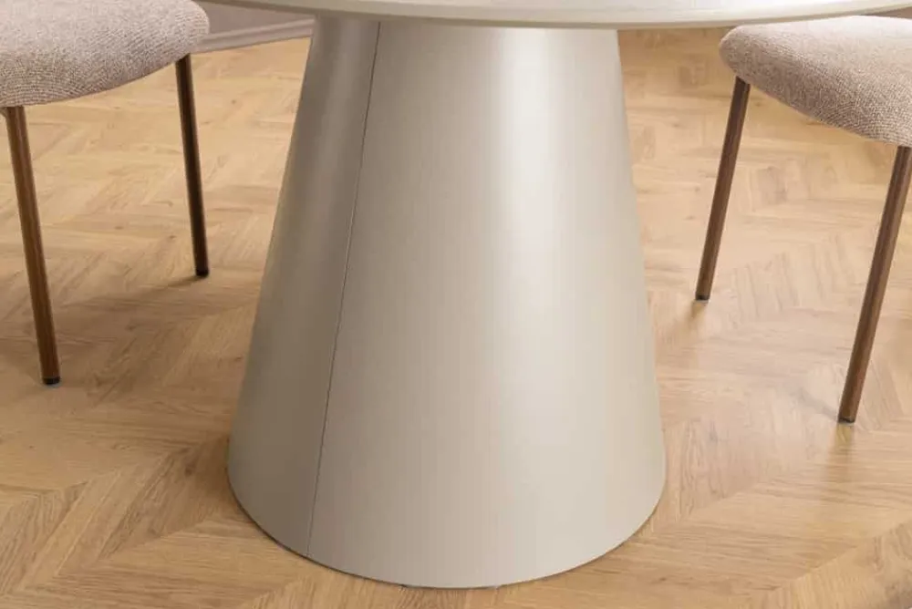 Riess-Ambiente Esstische > Runder Esstisch EN VOGUE 120cm matt grau Beton-Design mit Säulenfuß