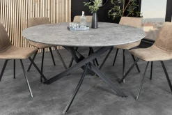 Riess-Ambiente Industrial Loft|Esstische > Runder Esstisch HELIX 120cm grau Beton-Design schwarze Metallbeine Sterngestell