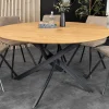 Riess-Ambiente Industrial Loft|Esstische > Runder Esstisch HELIX 120cm natur Wildeiche schwarze Metallbeine Sterngestell