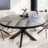 Riess-Ambiente Industrial Loft|Esstische > Runder Esstisch MOUNTAIN SOUL 120cm schwarz grau Naturstein Eisen Sterngestell
