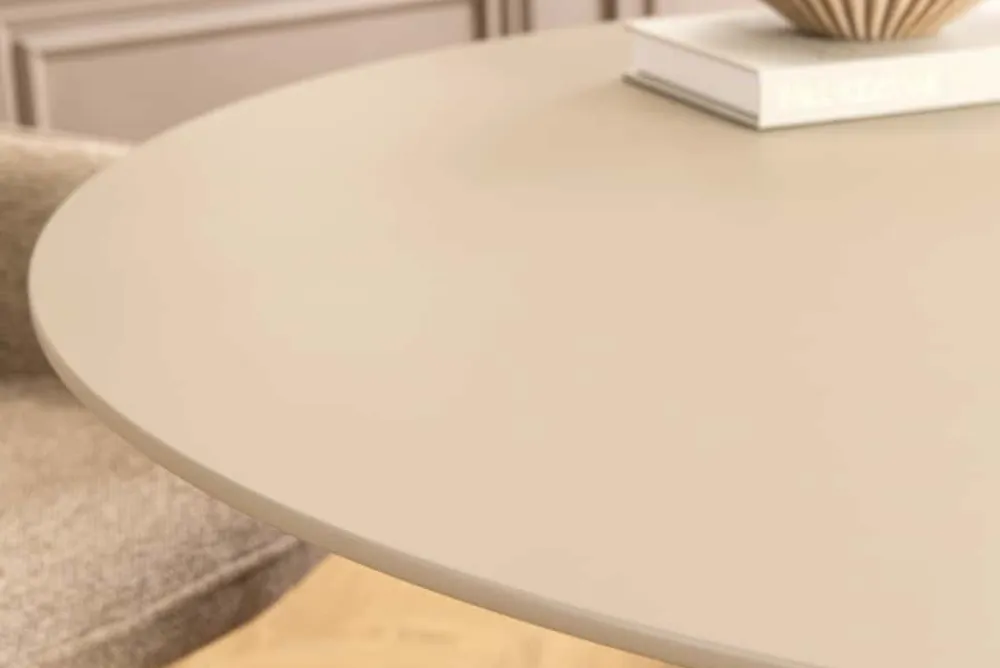 Riess-Ambiente Skandinavisch|Esstische > Runder Esstisch ORGANIKO 120cm cement greige mit skulpturalem Säulengestell