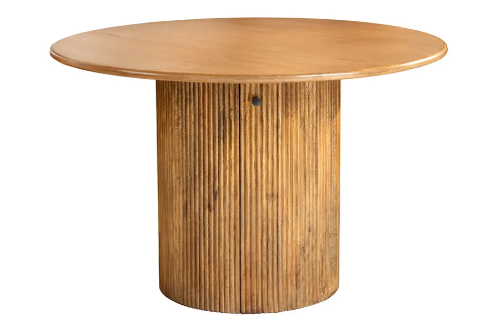 Riess-Ambiente Mehr...|Massivholzesstische > Runder Esstisch TRES CHIC 120cm braun Mangoholz Massivholz mit Stauraum