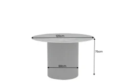 Riess-Ambiente Esstische > Runder Esstisch UNIQUE 120cm schwarz Keramik mit Säulenfuß