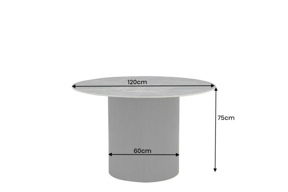 Riess-Ambiente Esstische > Runder Esstisch UNIQUE 120cm schwarz Keramik mit Säulenfuß