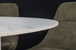 Riess-Ambiente Esstische > Runder Esstisch UNIQUE 120cm weiß Keramik mit Säulenfuß
