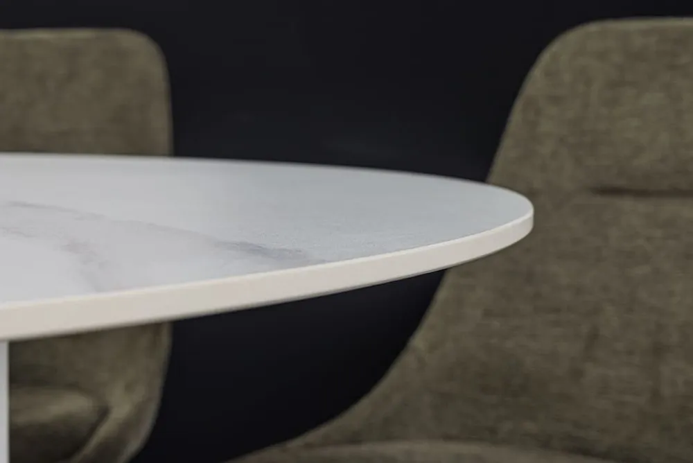 Riess-Ambiente Esstische > Runder Esstisch UNIQUE 120cm weiß Keramik mit Säulenfuß