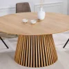Riess-Ambiente Industrial Loft|Esstische > Runder Esstisch VALHALLA WOOD 140cm natur Eichenholz Säulenfuß