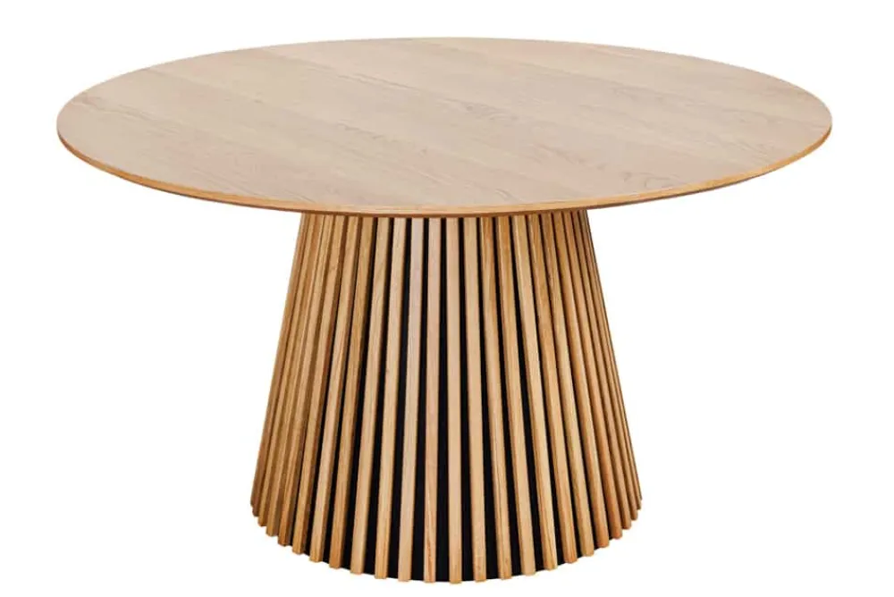 Riess-Ambiente Industrial Loft|Esstische > Runder Esstisch VALHALLA WOOD 140cm natur Eichenholz Säulenfuß
