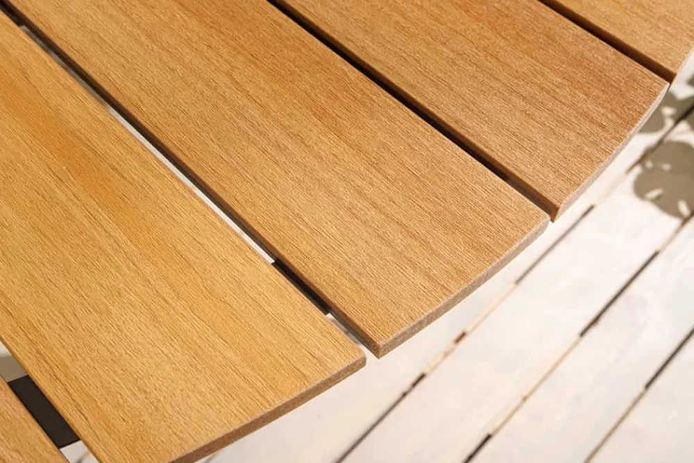 Riess-Ambiente Esstische|Gartentische > Runder Gartentisch DESIGNO 120cm natur Holz-Design greige Metall In- und Outdoor