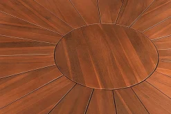 Riess-Ambiente Mehr...|Massivholz Gartenmöbel > Runder Gartentisch KOPENHAGEN 140cm braun Akazienholz honey finish wetterfest