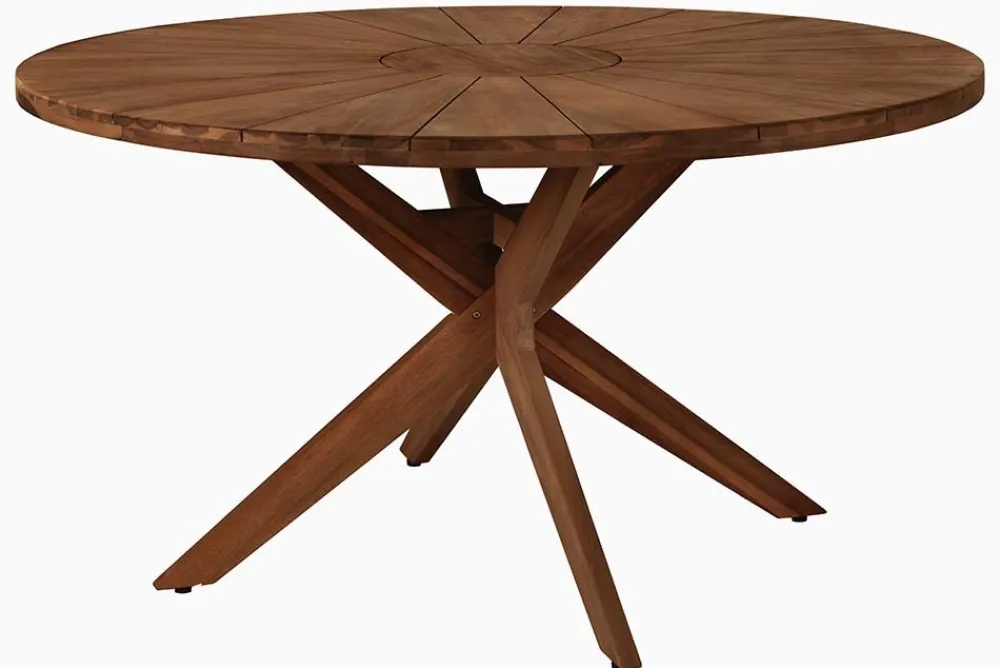 Riess-Ambiente Mehr...|Massivholz Gartenmöbel > Runder Gartentisch KOPENHAGEN 140cm braun Akazienholz honey finish wetterfest