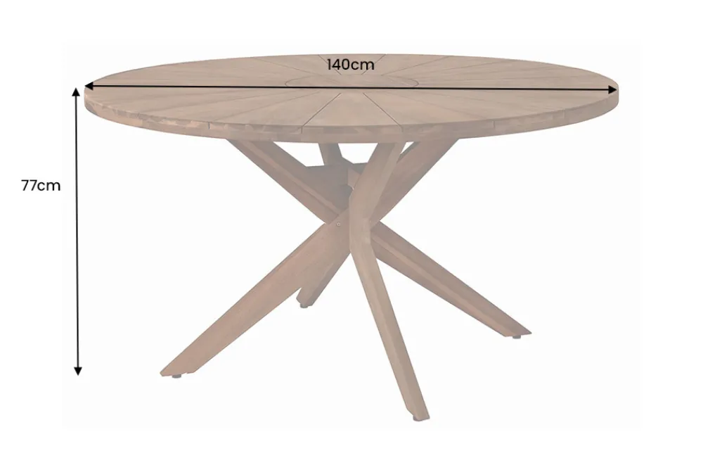 Riess-Ambiente Mehr...|Massivholz Gartenmöbel > Runder Gartentisch KOPENHAGEN 140cm braun Akazienholz honey finish wetterfest