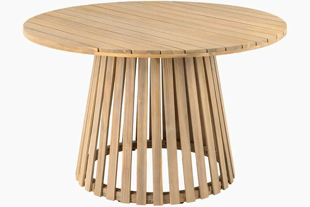 Riess-Ambiente Mehr...|Massivholz Gartenmöbel > Runder Gartentisch KOPENHAGEN 120cm natur Akazie Massivholz In- und Outdoor wetterfest