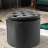 Riess-Ambiente Sitzhocker|Samt Möbel > Runder Hocker MODERN BAROCK 50cm grau Samt mit Stauraum