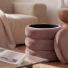 Riess-Ambiente Sitzhocker|Samt Möbel > Runder Polsterhocker VOGUE 40cm rosa Samt mit Stauraum