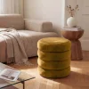 Riess-Ambiente Sitzhocker|Samt Möbel > Runder Polsterhocker VOGUE 40cm senfgelb Samt mit Stauraum
