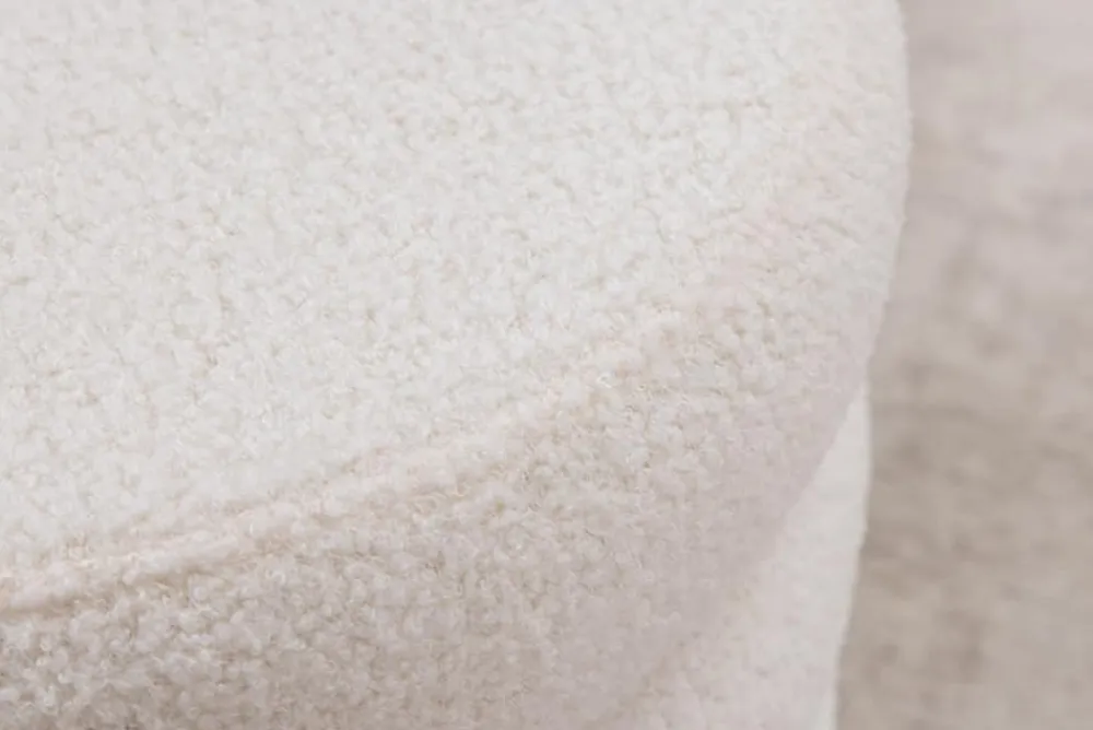 Riess-Ambiente Skandinavisch|Sitzhocker > Runder Polsterhocker VOGUE 40cm weiß Bouclé mit Stauraum