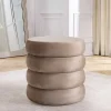 Riess-Ambiente Sitzhocker|Samt Möbel > Runder Polsterhocker VOGUE 40cm champagner greige Samt mit Stauraum