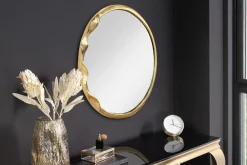 Riess-Ambiente Goldene Möbel|Spiegel > Runder Wandspiegel ABSTRACT 55cm gold Metall handmade