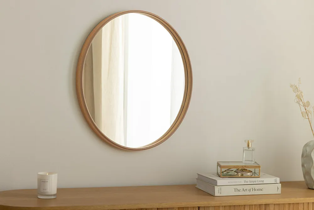 Riess-Ambiente Spiegel > Runder Wandspiegel PORTRAIT 70cm natur in Eichenholz-Design