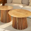 Riess-Ambiente Mehr...|Couchtische > Rundes 2er Set Couchtische VALHALLA WOOD 70cm natur braun Akazie Massivholz