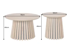 Riess-Ambiente Mehr...|Couchtische > Rundes 2er Set Couchtische VALHALLA WOOD 70cm natur braun Akazie Massivholz