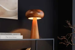 Riess-Ambiente Skandinavisch|Tischlampen > Runde Tischlampe ALVA 40cm natur Akazienholz Eisen Tischleuchte