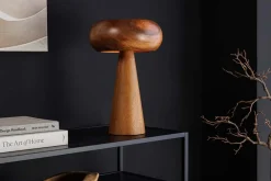 Riess-Ambiente Skandinavisch|Tischlampen > Runde Tischlampe ALVA 40cm natur Akazienholz Eisen Tischleuchte