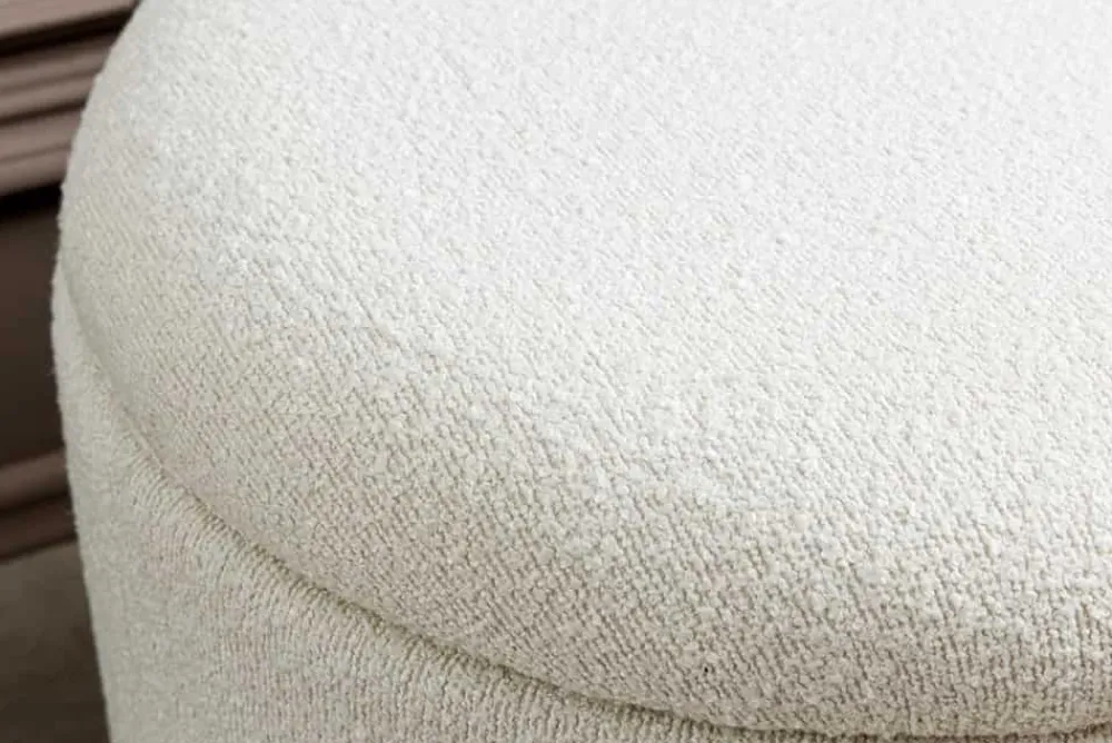 Riess-Ambiente Skandinavisch|Sitzbänke > Scandinavische Polsterbank VOGUE 110cm weiß Bouclé schwarz Sitzbank mit Stauraum