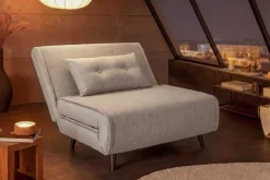 Riess-Ambiente Sessel|Retro Möbel > Schlafsessel SMART MULTIFUNCTION 100cm champagner beige Vogue Seiden Samtstoff