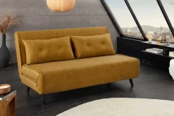 Riess-Ambiente Sessel|Retro Möbel > Schlafsessel SMART MULTIFUNCTION 140cm senfgelb Vogue Seiden Samtstoff