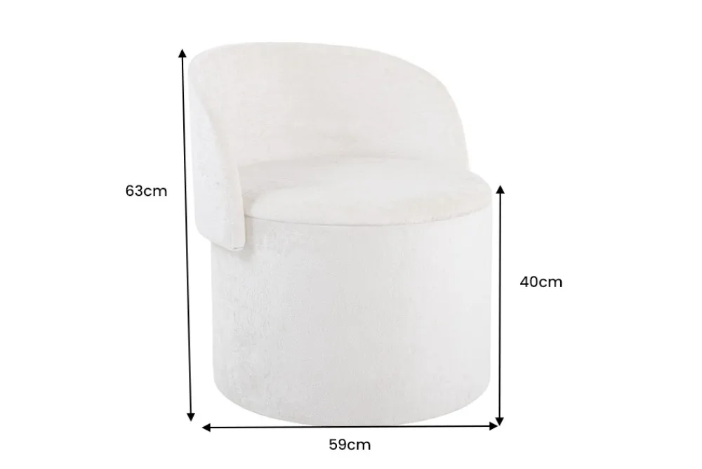 Riess-Ambiente Skandinavisch|Sessel > Sessel LUNA 65cm beige Bouclé Polsterhocker mit klappbarer Rückenlehne und Stauraum