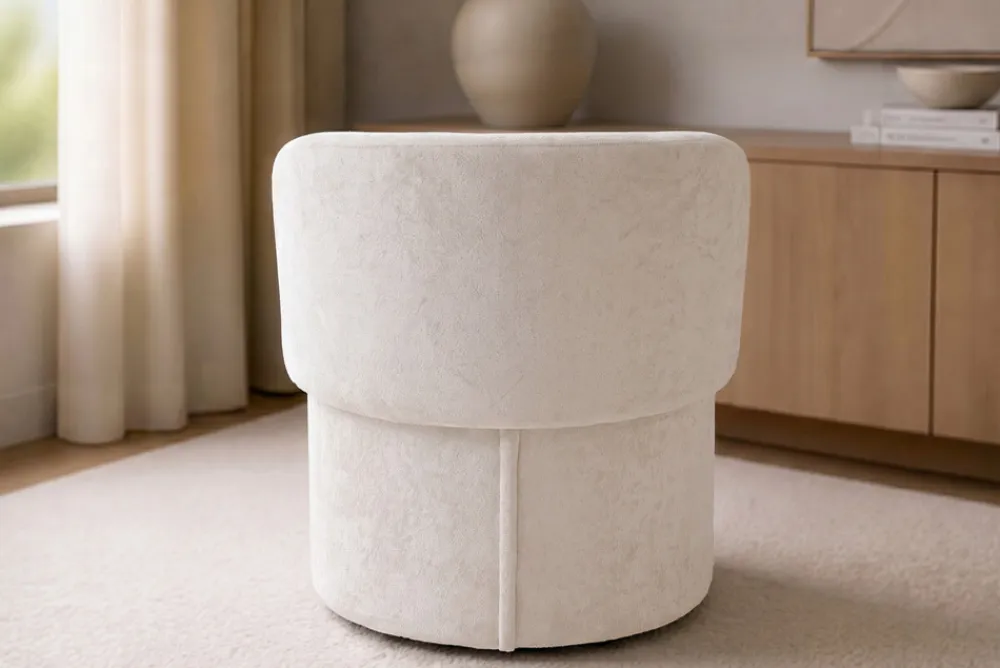 Riess-Ambiente Skandinavisch|Sessel > Sessel LUNA 65cm beige Bouclé Polsterhocker mit klappbarer Rückenlehne und Stauraum