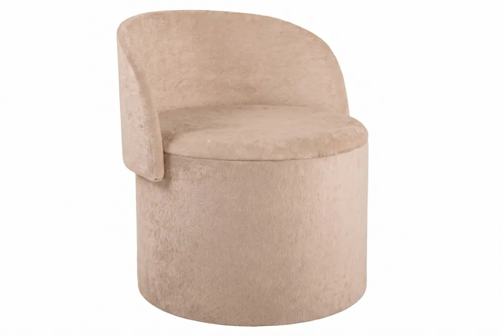 Riess-Ambiente Skandinavisch|Sessel > Sessel LUNA 65cm champagner greige Bouclé Polsterhocker mit klappbarer Rückenlehne und Stauraum