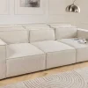 Riess-Ambiente Skandinavisch|3-Sitzer Sofa > 3-Sitzer Sofa BOSSA NOVA 260cm beige ocean Strukturstoff Couch inkl. Kissen
