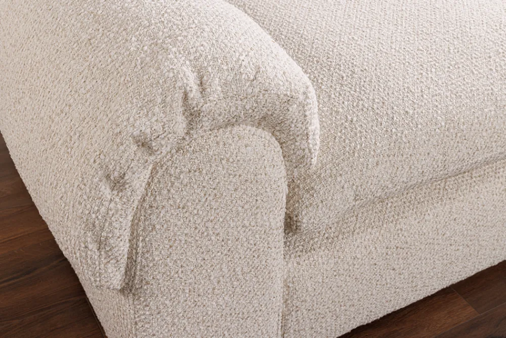 Riess-Ambiente Xxl Sofa > 4-Sitzer Sofa SIXTH SENSE 245cm beige Bouclé-Strickstoff mit Nosagfederung und Daunenfedern