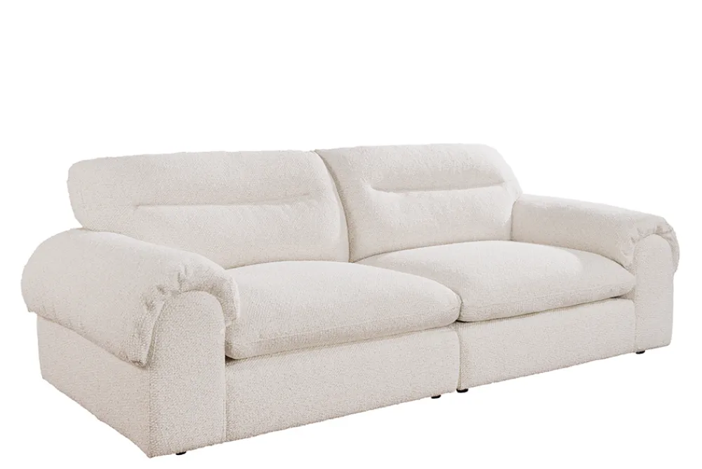 Riess-Ambiente Xxl Sofa > 4-Sitzer Sofa SIXTH SENSE 245cm beige Bouclé-Strickstoff mit Nosagfederung und Daunenfedern