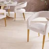 Riess-Ambiente Skandinavisch|Stühle > Skandinavischer Stuhl BOUTIQUE beige Strukturstoff brushed champagner gold Metall