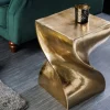 Riess-Ambiente Beistelltische|Goldene Möbel > Skulp­tu­raler Beistelltisch TWIST 45cm gold Aluminium handmade Sitzhocker Nachttisch