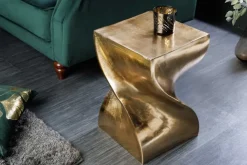 Riess-Ambiente Beistelltische|Goldene Möbel > Skulp­tu­raler Beistelltisch TWIST 45cm gold Aluminium handmade Sitzhocker Nachttisch