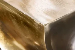Riess-Ambiente Beistelltische|Goldene Möbel > Skulp­tu­raler Beistelltisch TWIST 45cm gold Aluminium handmade Sitzhocker Nachttisch