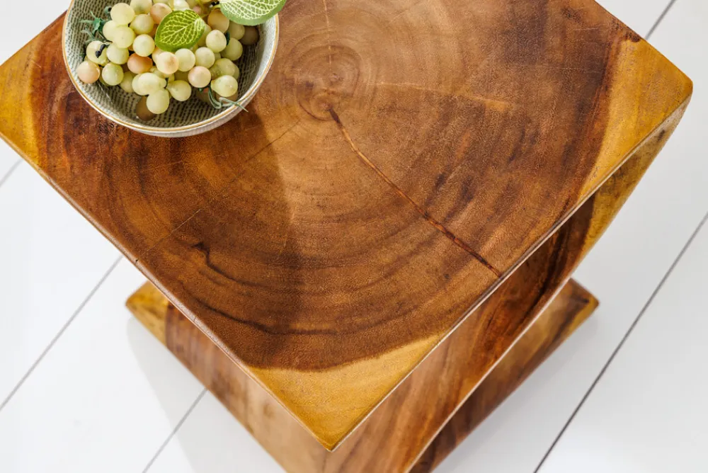Riess-Ambiente Sitzhocker|Mehr... > Skulpturaler Beistelltisch HELIX 30cm natur Suarholz handmade in Bali Sitzhocker