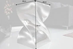Riess-Ambiente Beistelltische > Skulp­tu­raler Beistelltisch TWIST 45cm silber Aluminium poliert Sitzhocker Modern Design