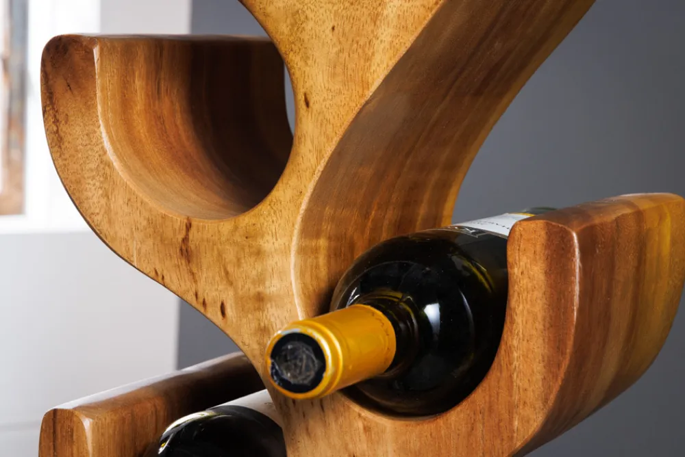 Riess-Ambiente Mehr...|Mehr... > Skulpturales Weinregal ARTE 100cm natur Suarholz handmade in Bali Flaschenhalter