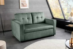 Riess-Ambiente 2-Sitzer Sofa|Skandinavisch > Sofa mit Schlaffunktion SMART moosgrün hochwertiger Vogue Seiden Samtstoff