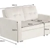 Riess-Ambiente 2-Sitzer Sofa|Skandinavisch > Sofa mit Schlaffunktion SMART 140cm champagner beige hochwertiger Vogue Seiden Samtstoff