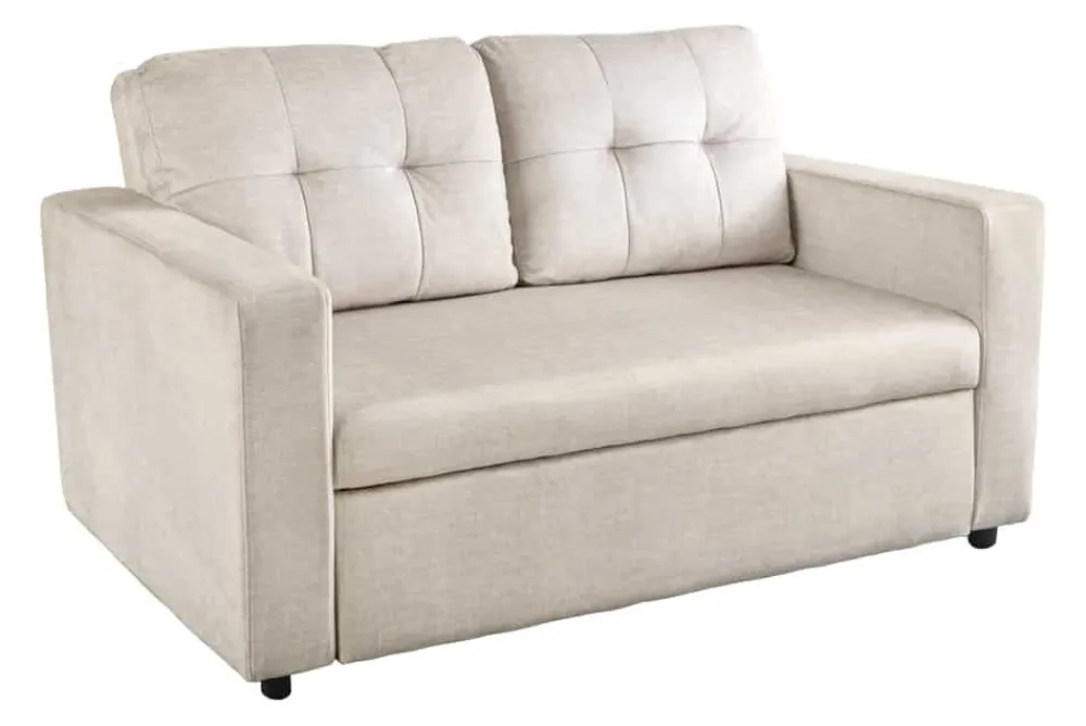 Riess-Ambiente 2-Sitzer Sofa|Skandinavisch > Sofa mit Schlaffunktion SMART 140cm champagner beige hochwertiger Vogue Seiden Samtstoff