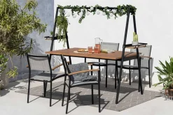Riess-Ambiente Mehr...|Massivholz Gartenmöbel > Stapelbarer Gartenstuhl RIO anthrazit grau natur Aluminium Massivholz wetterfest
