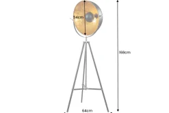 Riess-Ambiente Goldene Möbel|Industrial Loft > Stehlampe BIG STUDIO 170cm schwarz Blattgold-Optik Industrial Design