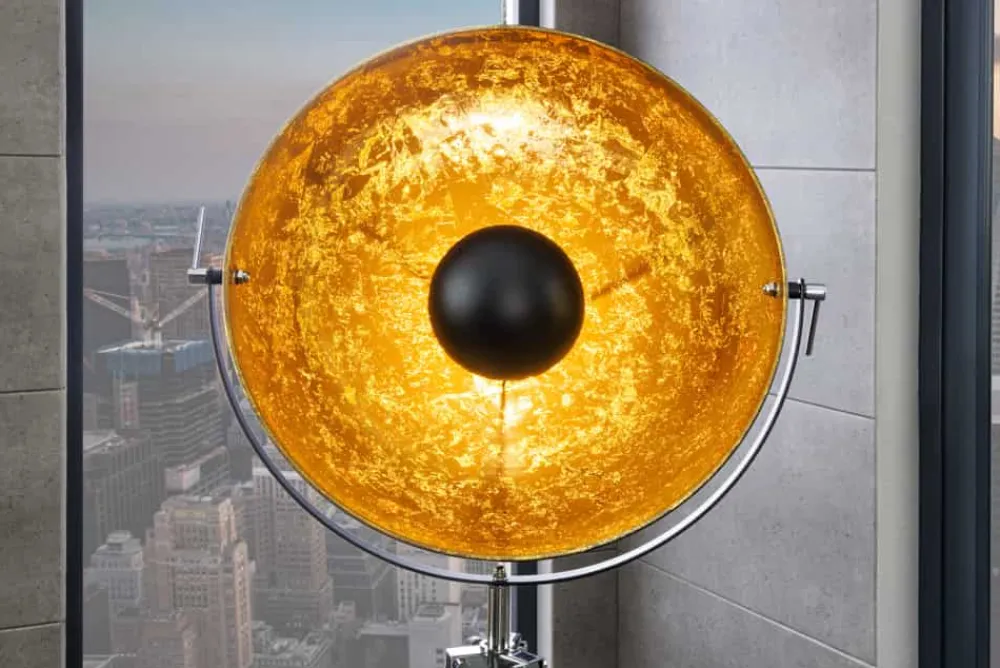 Riess-Ambiente Goldene Möbel|Industrial Loft > Stehlampe BIG STUDIO 170cm schwarz Blattgold-Optik Industrial Design